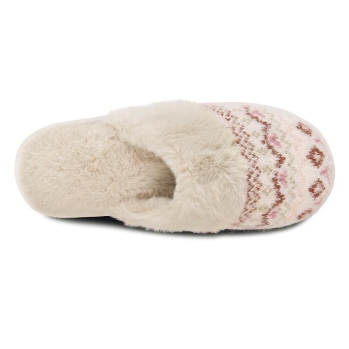 totes toasties® Ladies Fair Isle Knit Mule Slippers Fairisle Extra Image 5